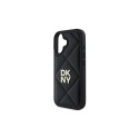 DKNY Quilted Stack Logo iPhone 16 Case - Black