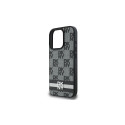 DKNY Checkered Pattern & Printed Stripes case for iPhone 16 Pro Max - black