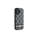 DKNY Checkered Pattern & Printed Stripes case for iPhone 16 - black