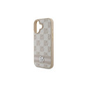DKNY Checkered Pattern & Printed Stripes iPhone 16 Case - Pink