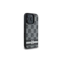 DKNY Checkered Pattern & Printed Stripes case for iPhone 16 Pro - black