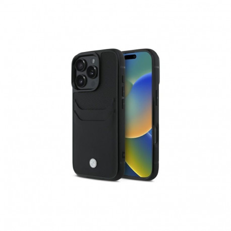 BMW Sign Leather Cardslot Case for iPhone 16 Pro Max - Black