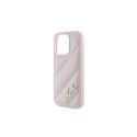 Karl Lagerfeld Diagonal Quilted Script case for iPhone 15 Pro Max - pink