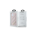 Karl Lagerfeld Diagonal Quilted Script case for iPhone 15 Plus / 14 Plus - pink