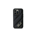 Karl Lagerfeld Diagonal Quilted Script case for iPhone 14 Pro - black