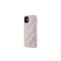 Karl Lagerfeld Diagonal Quilted Script case for iPhone 11 / Xr - pink