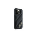 Karl Lagerfeld Diagonal Quilted Script case for iPhone 14 Pro - black