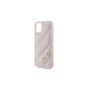 Karl Lagerfeld Diagonal Quilted Script case for iPhone 11 / Xr - pink
