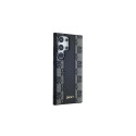 DKNY Leather Checkered Mono Pattern MagSafe Case for Samsung Galaxy S24 Ultra - Black