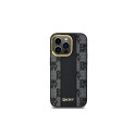 DKNY Leather Checkered Mono Pattern MagSafe Case for iPhone 13 Pro / 13 - Black