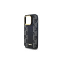 DKNY Leather Checkered Mono Pattern MagSafe Case for iPhone 13 Pro / 13 - Black