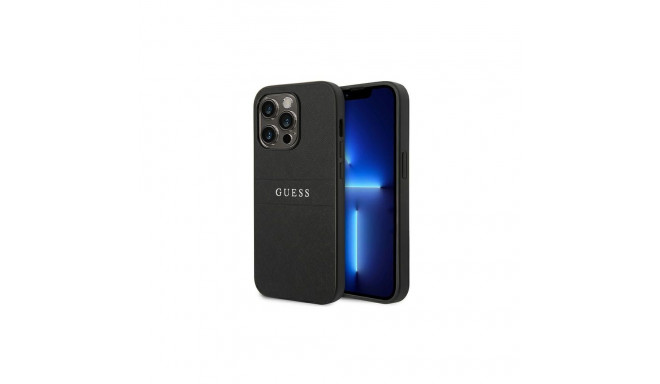 Guess Saffiano Strap Case for iPhone 14 Pro - Black