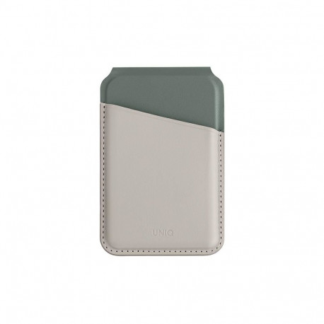 Uniq Lyden DS magnetic RFID wallet with phone stand - beige and green