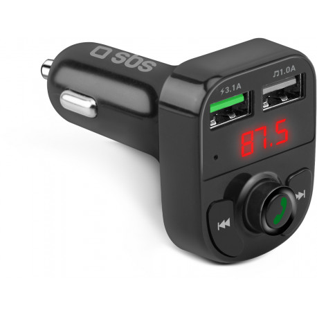SBS FM-saatja/autolaadija 2xUSB 15W