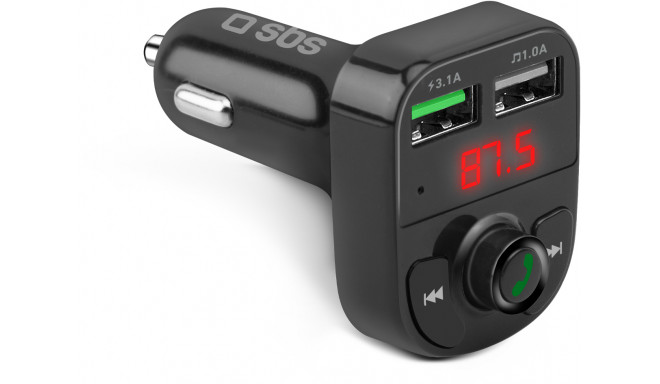 SBS FM-saatja/autolaadija 2xUSB 15W