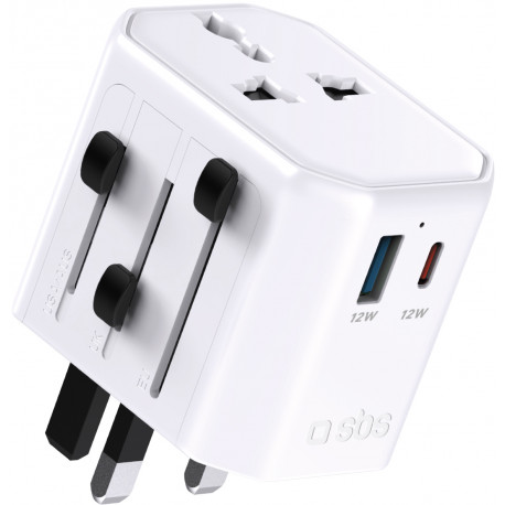 SBS travel charger 2500W Europe/USA/Asia/Africa USB/USB-C
