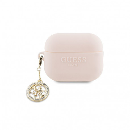 Guess GUAP23DSLGHDP AirPods Pro 2 cover pink/pink 3D Rubber 4G Diamond Charm