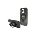Guess Ring Stand Script Glitter MagSafe case for iPhone 13 Pro Max - black