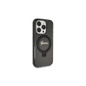 Guess Ring Stand Script Glitter MagSafe case for iPhone 13 Pro / 13 - black