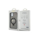 Guess Ring Stand Script Glitter MagSafe case for iPhone 14 / 15 / 13 - black
