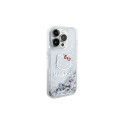 Hello Kitty Liquid Glitter Charms Kitty Head case for iPhone 13 Pro Max - silver
