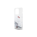 Hello Kitty Liquid Glitter Charms Kitty Head case for iPhone 13 Pro Max - silver
