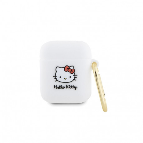 Hello Kitty Silicone 3D Kitty Head case for AirPods 1/2 - white