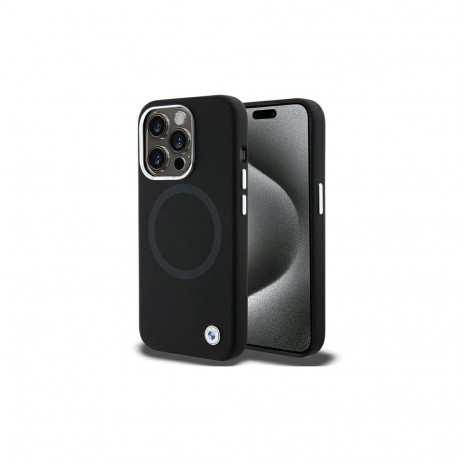 BMW Signature Liquid Silicone MagSafe case for iPhone 15 Pro - black
