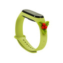 Strap Xmas for Xiaomi Mi Band 5 / 6 Christmas Silicone Strap Bracelet with Mistletoe - Green Strap Xmas for Xiaomi Mi Band 5 / 6 Christmas Silicone Strap Bracelet with Mistletoe - Green