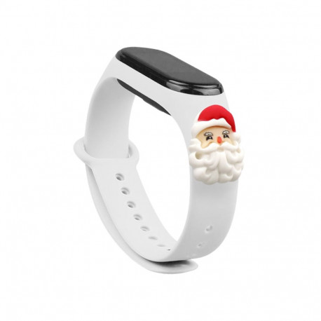Hurtel kellarihm Xmas Santa Claus Xiaomi Mi Band 3/4, valge