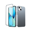 Joyroom 360 Full Case front and back cover for iPhone 13 + tempered glass screen protector grey (JR-