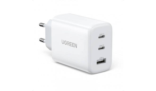 Ugreen CD275 seinalaadija kaabliga 2× USB Type-C / USB 65W valge