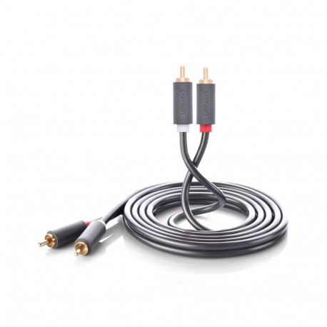 Cable 2xRCA male - 2xRCA male 3m black AV104 UGREEN