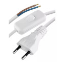Power Cord PVC 2× 0,75mm² with switch, 2m, white