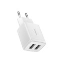 Seinalaadija 10,5W 2xUSB 2,1A, valge