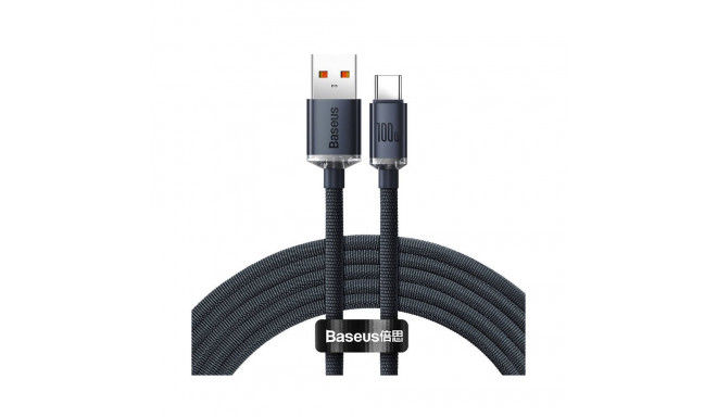 Cable USB2.0 C plug - USB C plug 1.2m PD2.0 100W 20V 5A QC3.0 Crystal Shine black BASEUS