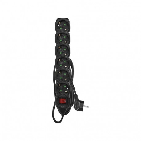 Current Extension cable 1.5m, 3x1.5 mm², 6 sockets black