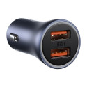 Autolaadija 40W 12-24V 2xUSB QC4.0 SCP FCP AFC USB-C 1m kaabliga, hall