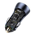 Autolaadija 40W 12-24V 2xUSB QC4.0 SCP FCP AFC USB-C 1m kaabliga, hall