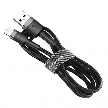 Cable USB A - IP Lightning 3m Cafule grey+black BASEUS