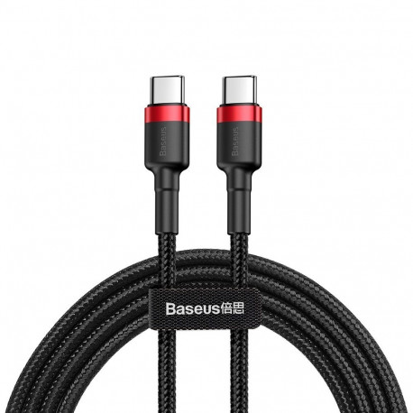 USB kaabel 2.0 C pistik - USB C pistik 1,0m 60W nailonist põimitud, Cafule BASEUS