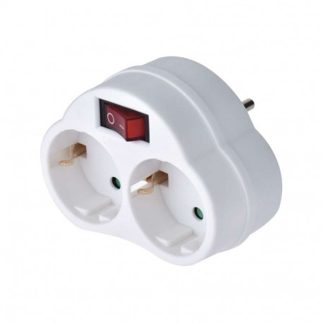 Adaptor SCHUKO Plug 2x + 1x with switch
