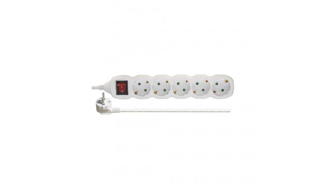 Current Extension cable 5m, 3x1.5 mm² 5 sockets + switch white