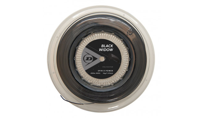 Strings for tennis racket DUNLOP BLACK WIDOW 16g/1.31mm 200m