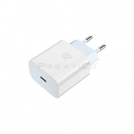 Prestico F8 ātrais tīkla lādētājs / adapteris USB-C 20W PD white, bulk