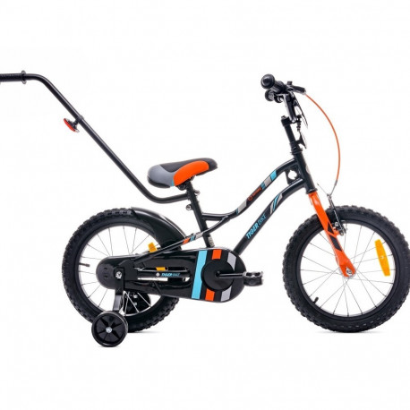 Tiger Bike jalgratas 16" lükkesangaga, must, oranž ja türkiissinine