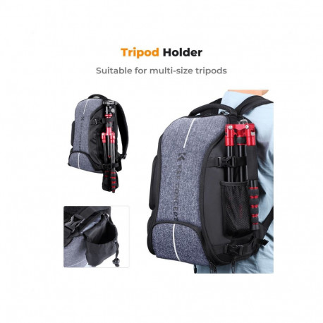 Camera Backpack - K&F Concept 25L Waterproof 840D Nylon Padded Laptop Pocket