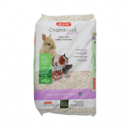 Litter - ZOLUX Chambiose Nature 60L Biodegradable for Rodents and Rabbits