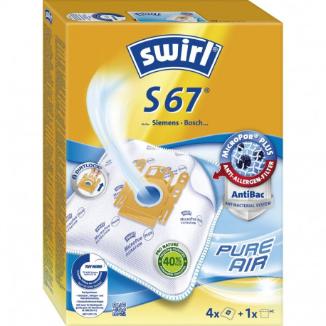 Swirl tolmukott Micropor S67MNEW Anti-allergenic HEPA 4tk + 1 filter