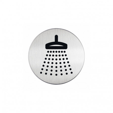 Uksesilt Picto "Dušš", ümar D 83 mm, harjatud roostevaba teras, Durable